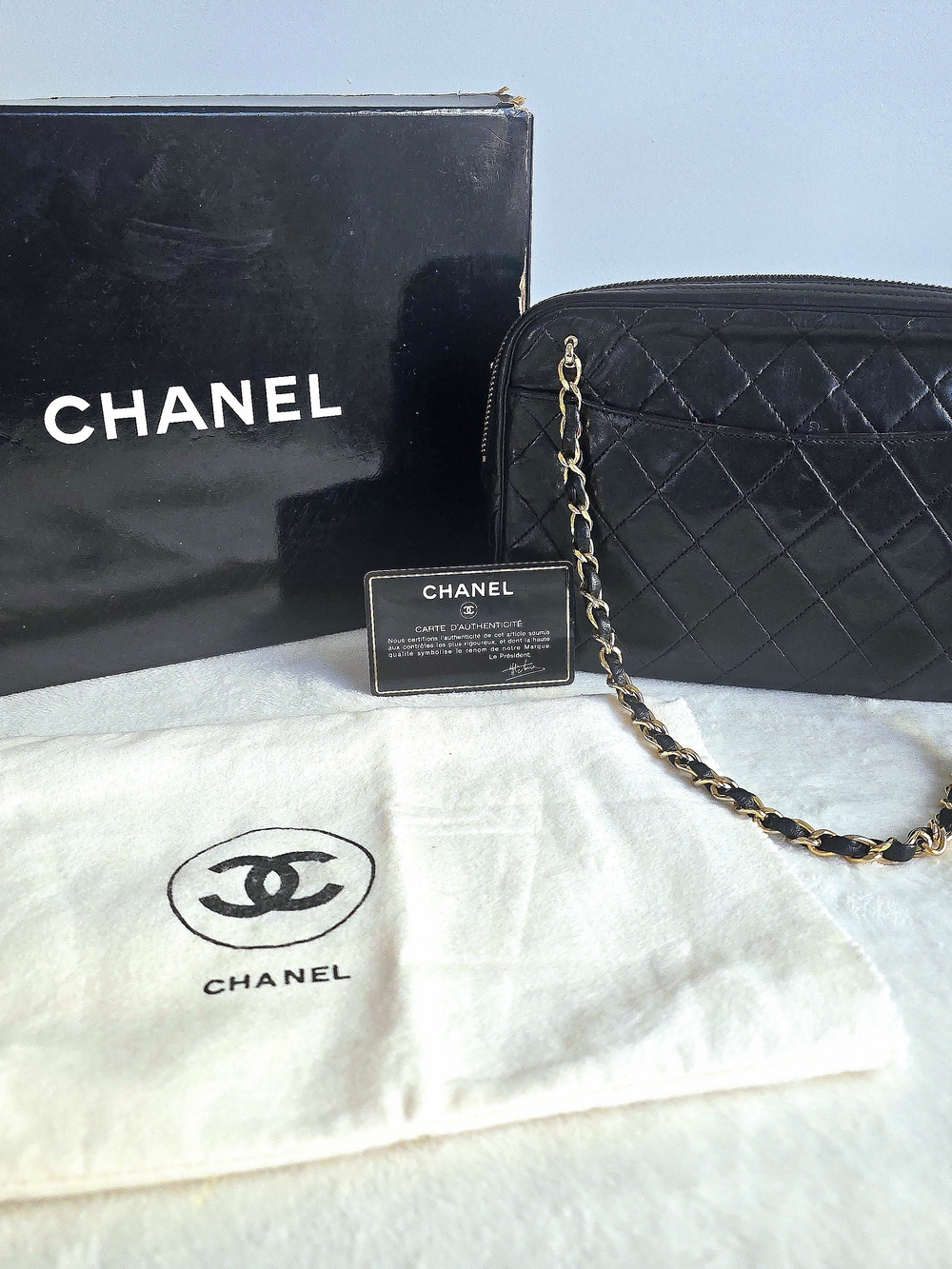 AUTHENTIC Vintage Chanel ORIGINAL FULL SET Series 0 (1986-1988) Camera Bag 24KG